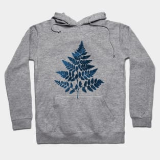 Navy Blue Fern Silhouette Hoodie